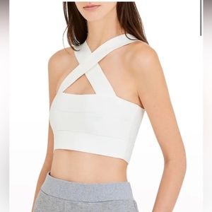 NWT Herve by Herve Leger White Crossover Bandage Top Size Small